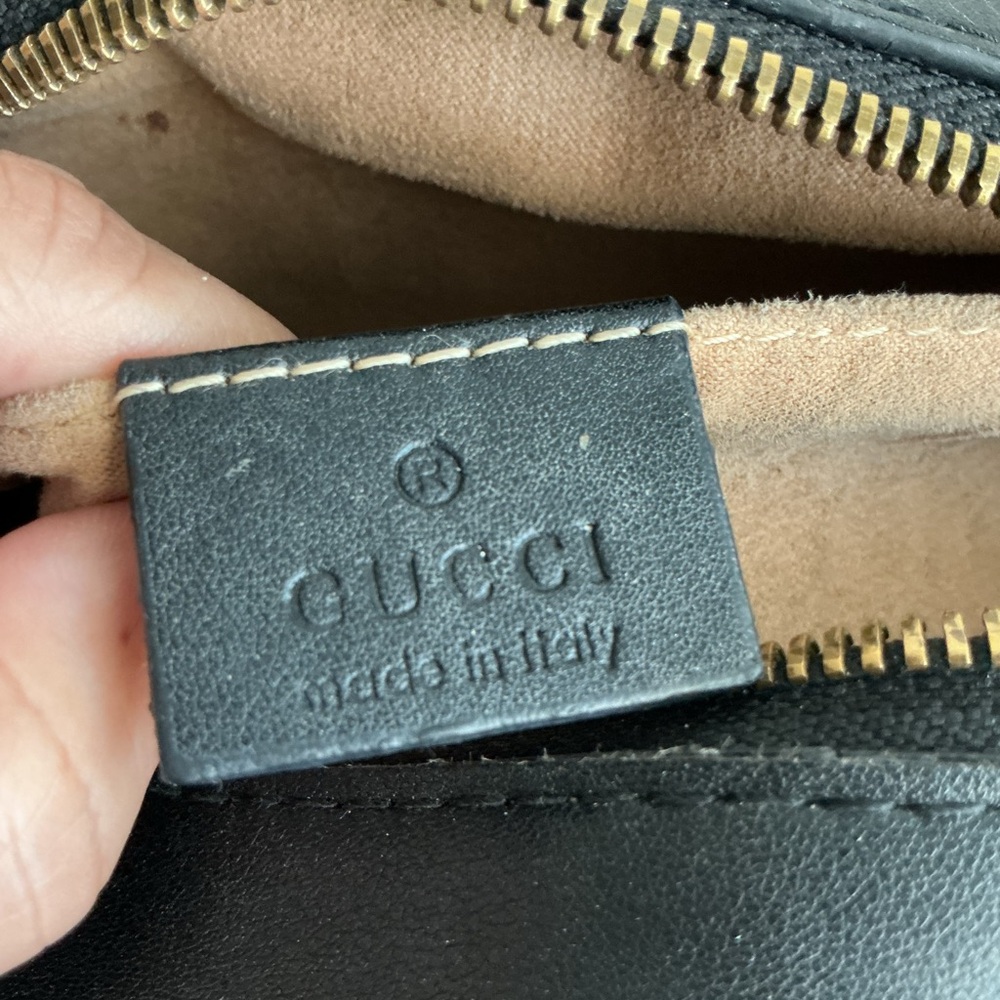 Gucci Black Chevron Crossbody with Gold Accents - Picture 10 of 16